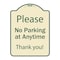 Signmission Designer Series-Please No Parking At Anytime Tan & Green, 24" x 18", TG-1824-9787 A-DES-TG-1824-9787 - alternate 1